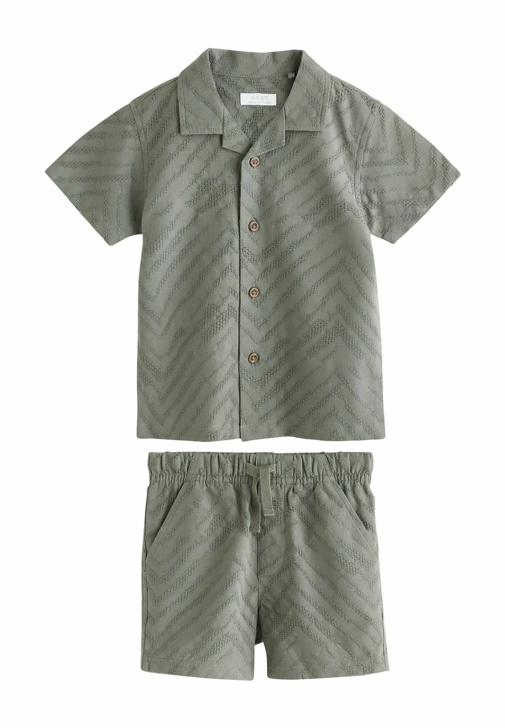 

Рубашка SHORT SLEEVES REVERE COLLAR TEXTURE SET Next, зеленый