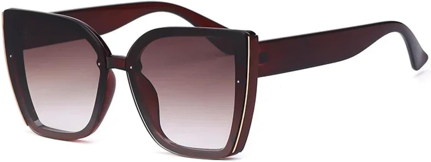 

Солнцезащитные очки с защитой от УФ-излучения UV400 | Большая оправа "кошачий глаз" | для женщин и мужчин | для занятий спортом на открытом воздухе и вождения DSVIGF, Brown