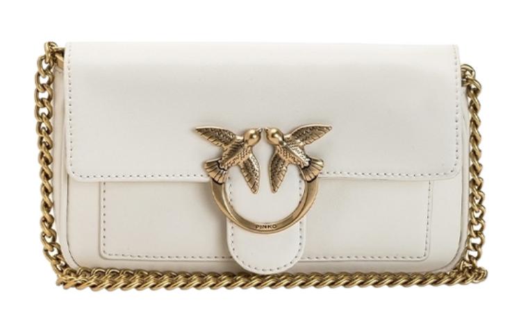 

PINKO Сумка из коровьей кожи в виде птицы ласточки через плечо кроссбоди женская белая