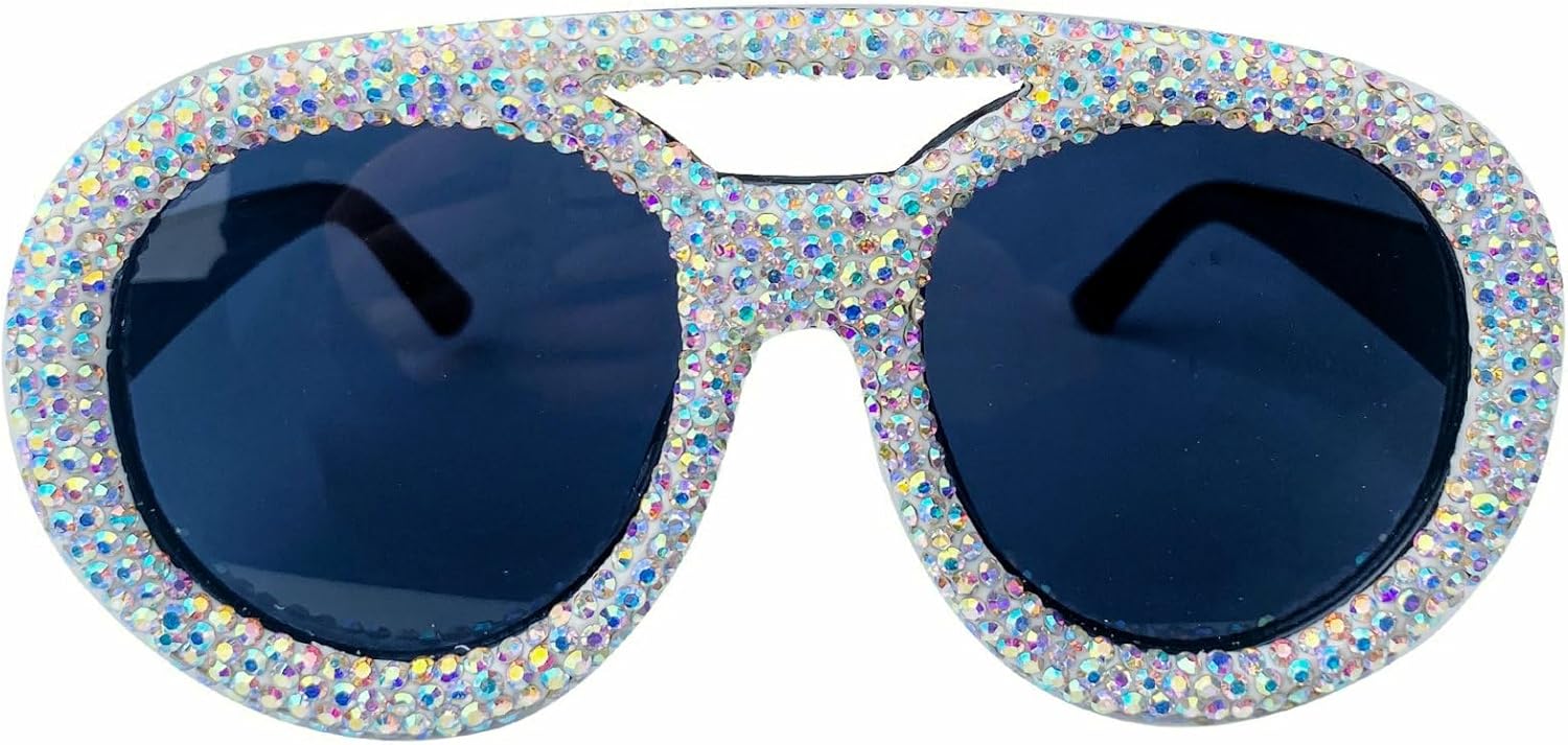 

Модные сверкающие солнцезащитные очки с кристаллами и бриллиантами для женщин, очки-пилот, блестящие солнцезащитные очки со стразами, украшения для вечеринок mincl, Black