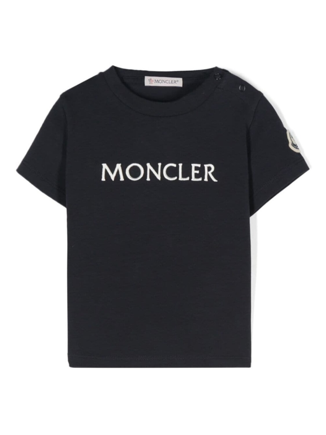 

Moncler Enfant футболка с вышитым логотипом, синий