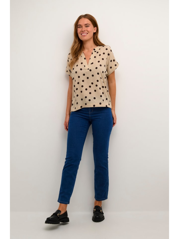 

Блузка с короткими рукавами KAano, стандартный крой, цвет: серый перо/точка Java Kaffe