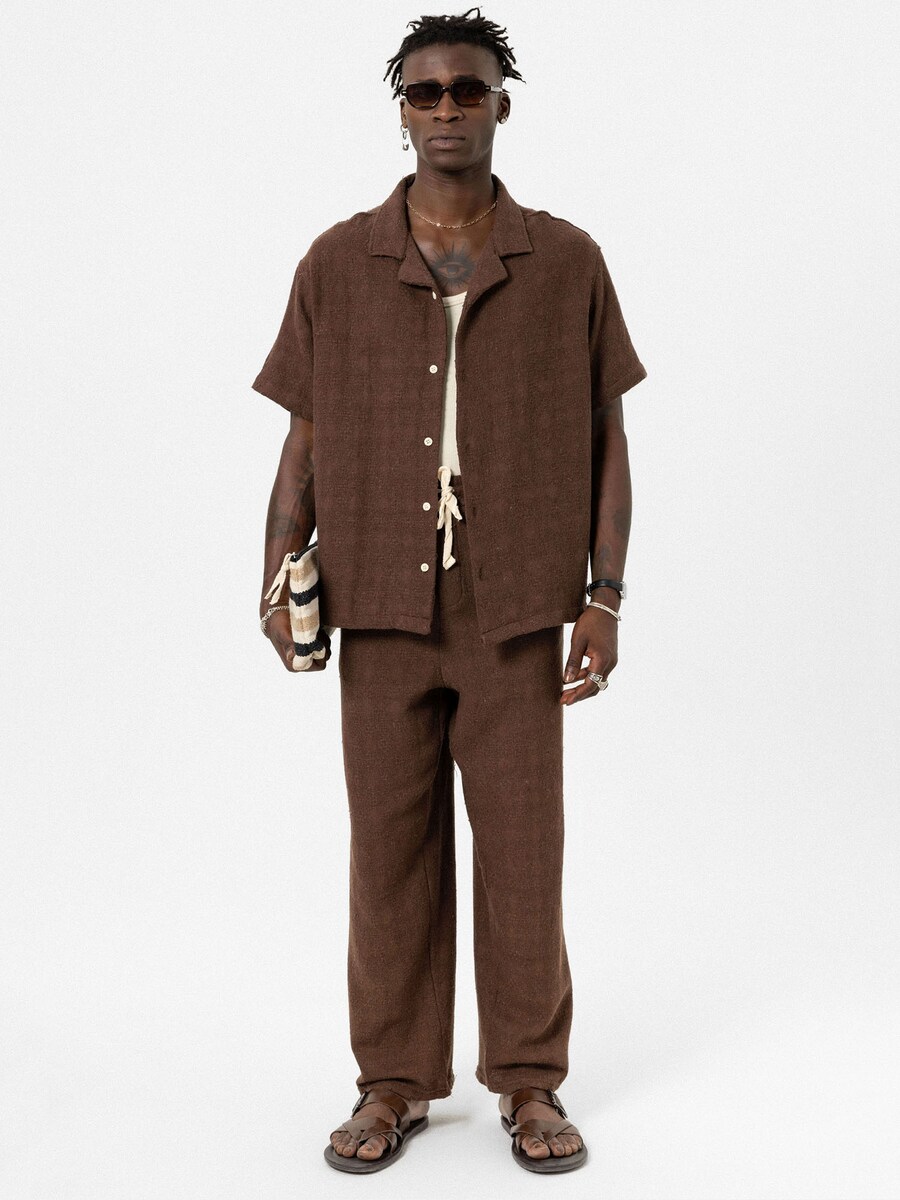 

Рубашка с широкими штанинами и застежкой на пуговицы VAMOS CLO, коричневый