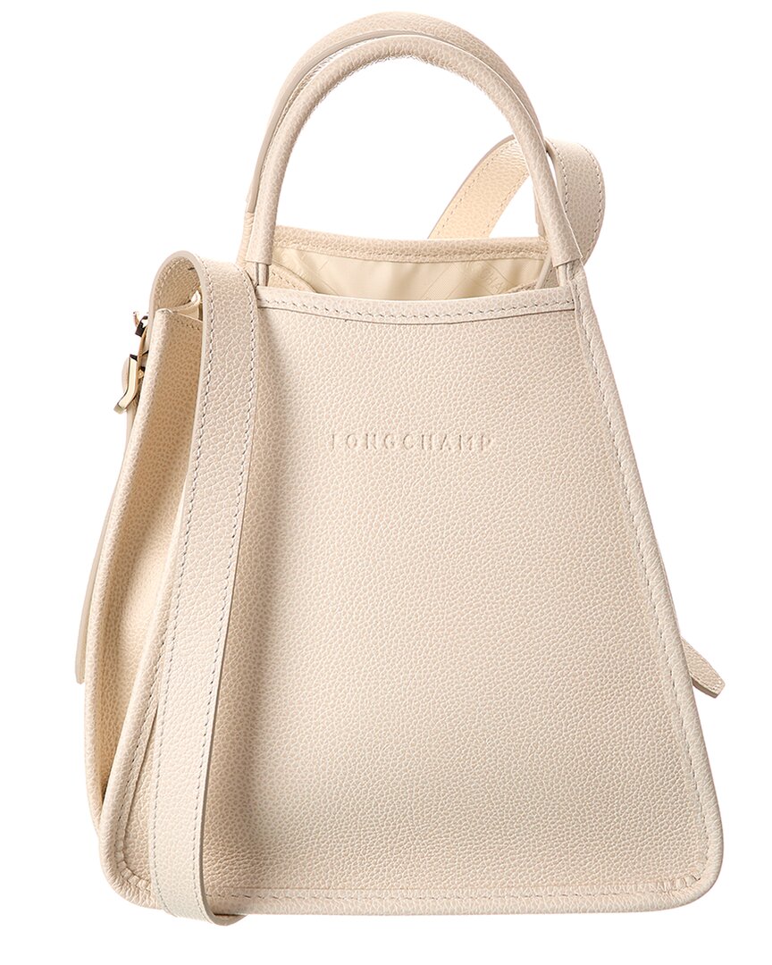 

Маленькая кожаная сумка Longchamp Le Foulonné с ручкой сверху, белый