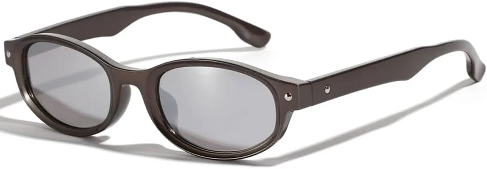 

Модные овальные солнцезащитные очки «кошачий глаз» для мужчин и женщин. Солнцезащитные очки для мужчин и женщин с защитой от УФ-излучения UV400 HVTVTLA, Grey Silver