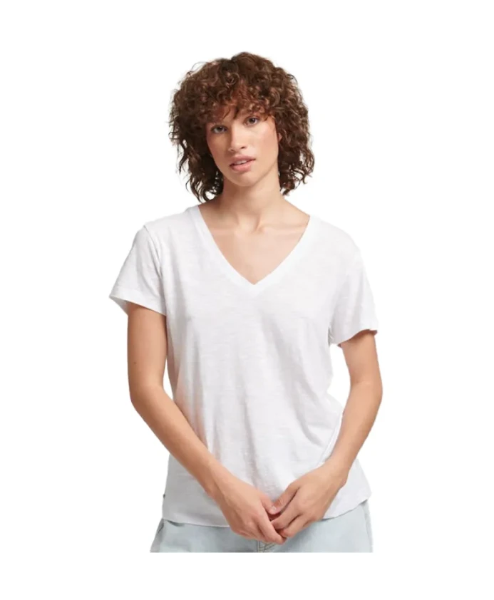 

Футболка с V-образным вырезом и вышивкой Superdry, белый