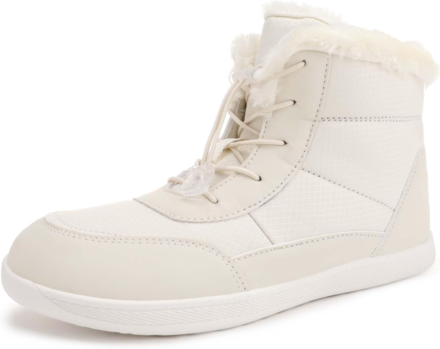 

Мужские и женские зимние снегоступы, водонепроницаемые, с теплой флисовой подкладкой, зимние походные ботинки до щиколотки, противоскользящие, подходят для холодной погоды, прогулок, работы и спорта Generic, белый/бежевый