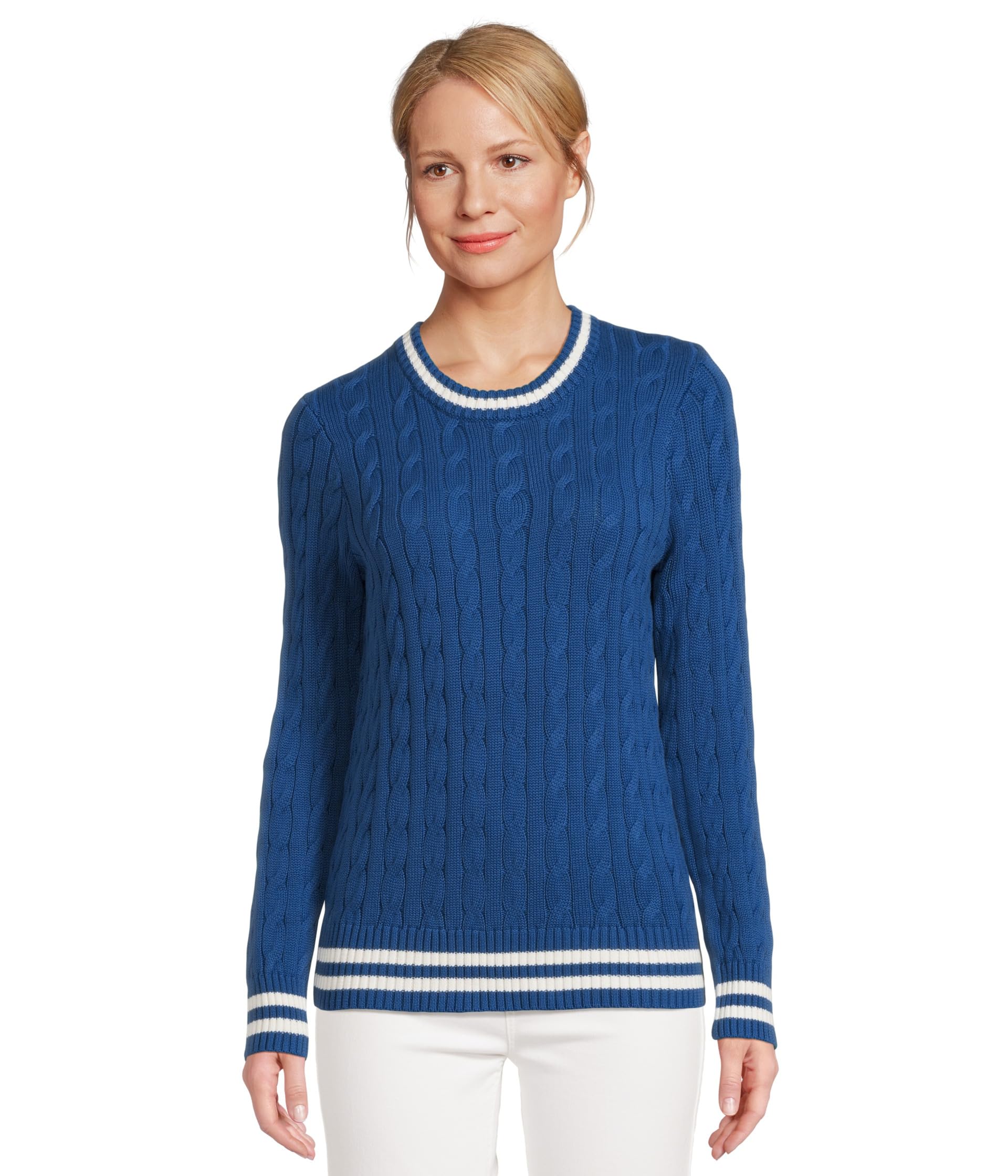 

Свитер Lilly Pulitzer Brockton Crew Neck Sweater, цвет Starlight Navy X Coconut