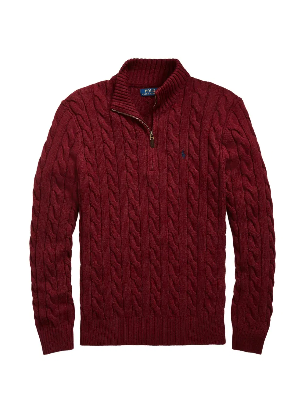 Свитер крупной вязки на молнии Polo Ralph Lauren, красный