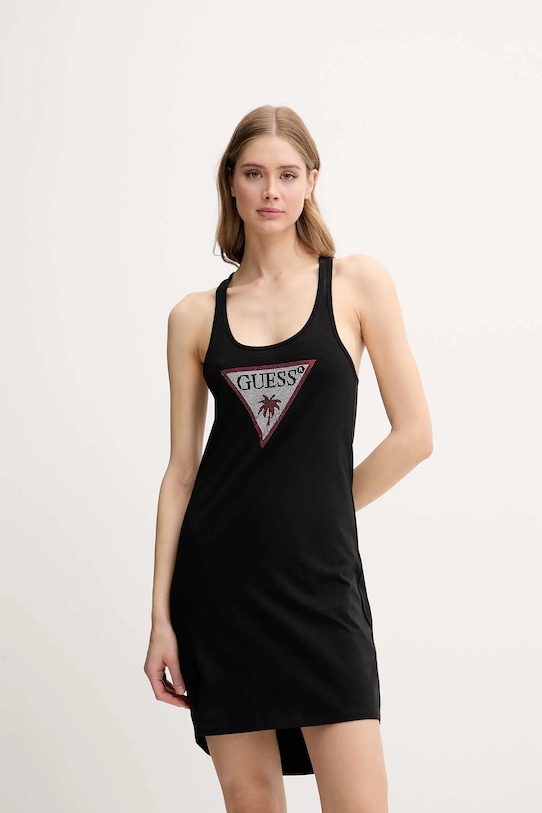 

Хлопковое пляжное платье Guess, черный