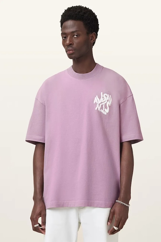 

Хлопковая футболка ORLANDO Allsaints, фиолетовый