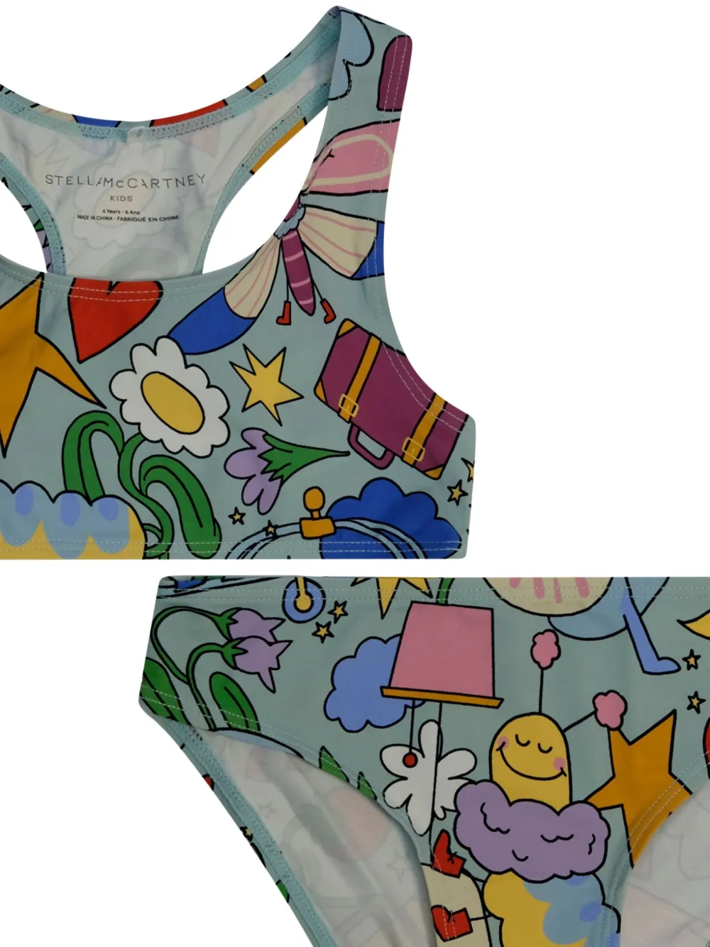Купальник с цветочным принтом Stella Mccartney Kids, синий — фото 3