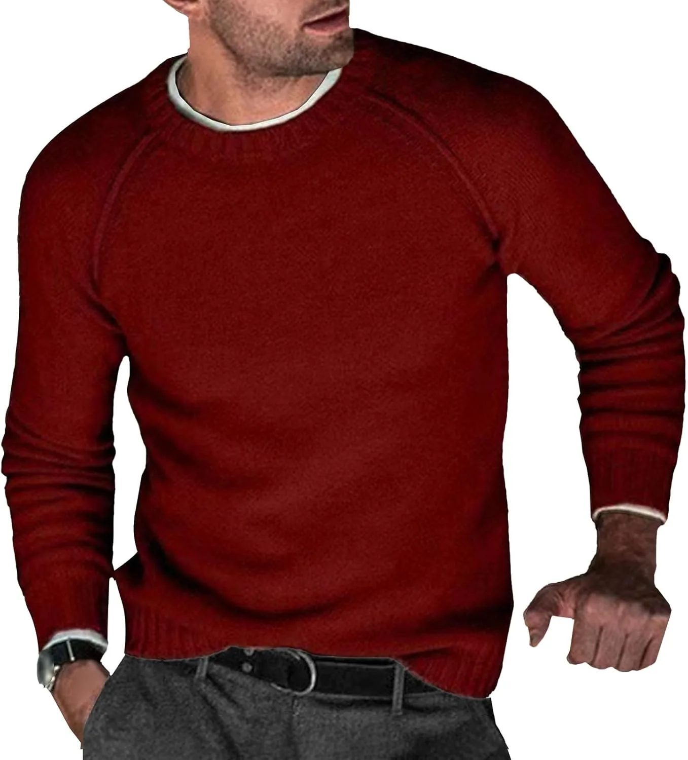 Мужской свитер с длинным рукавом Slim Fit