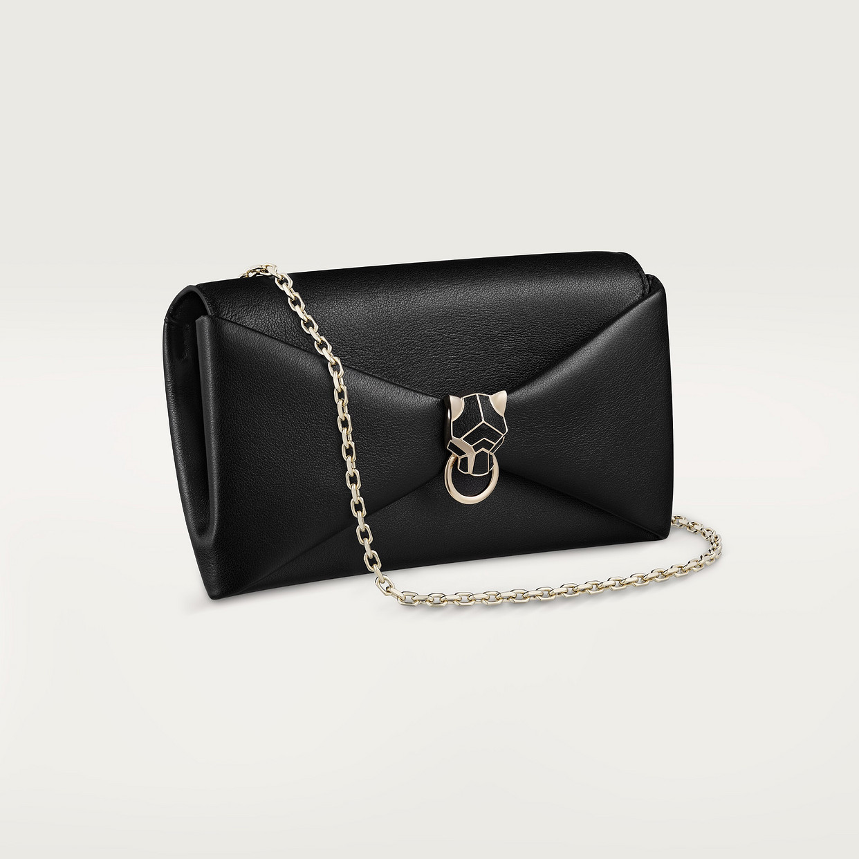 

Вечерняя сумка Cartier Pochette chaine, Panthère de Cartier, черная телячья кожа