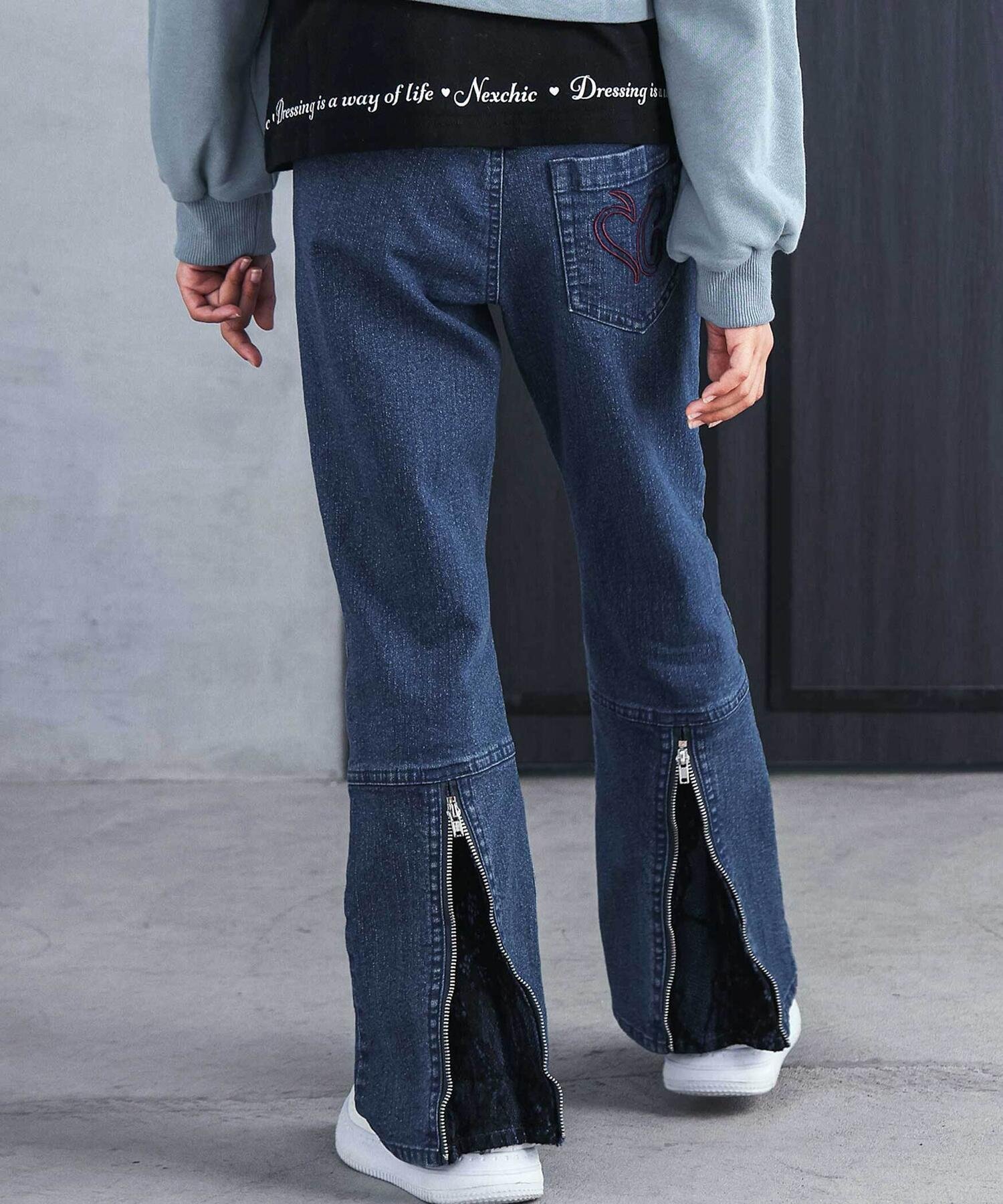 Брюки на молнии из саржи и джинсовой ткани (110–150 см) Nexchic, Navy