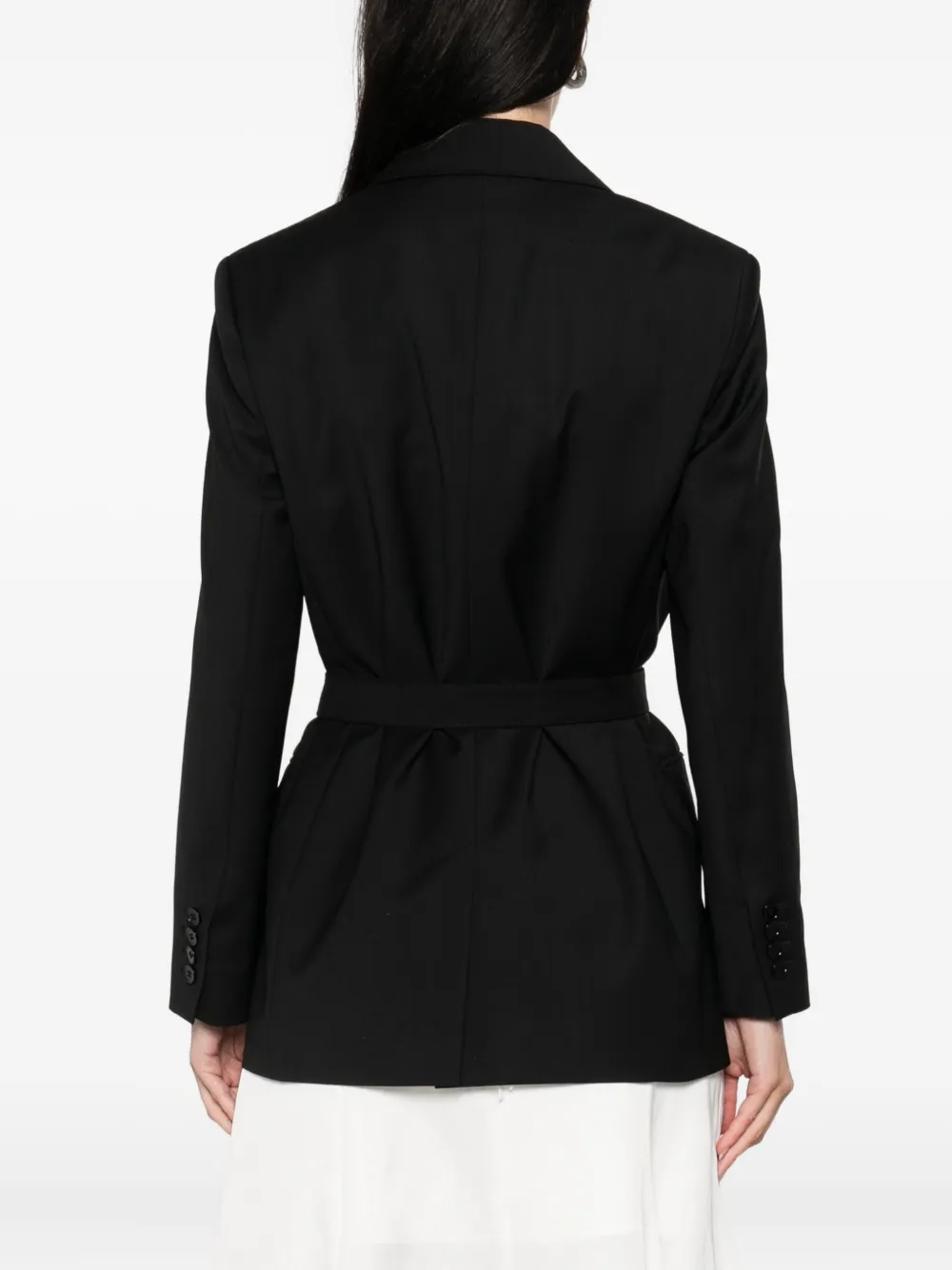 Жакет с запахом и поясом MAX MARA, черный — фото 4