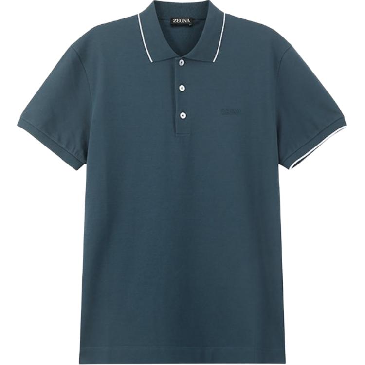 

Поло с коротким рукавом и вышитым логотипом Zegna Ermenegildo Zegna, синий