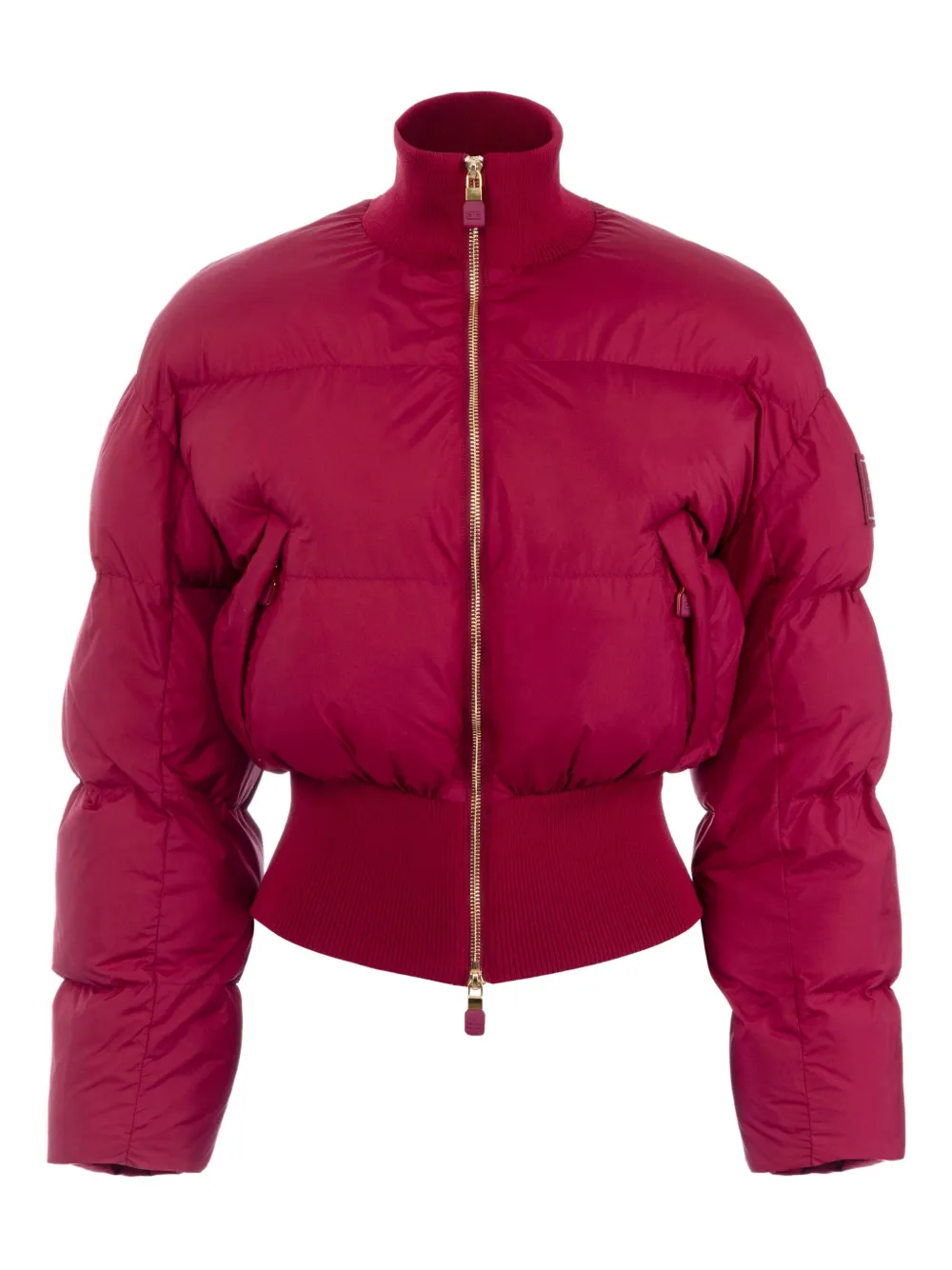 

Стеганый пуховик в рубчик Elisabetta Franchi, розовый