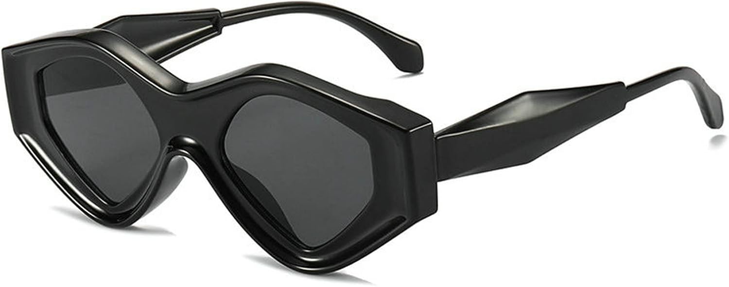 

COTIA Новые панк-солнцезащитные очки для женщин, маленькие очки «кошачий глаз», модный дизайн, треугольная форма, ромбовидный дизайн, трендовые треугольные очки для мужчин, защита от УФ-излучения UV400, Black