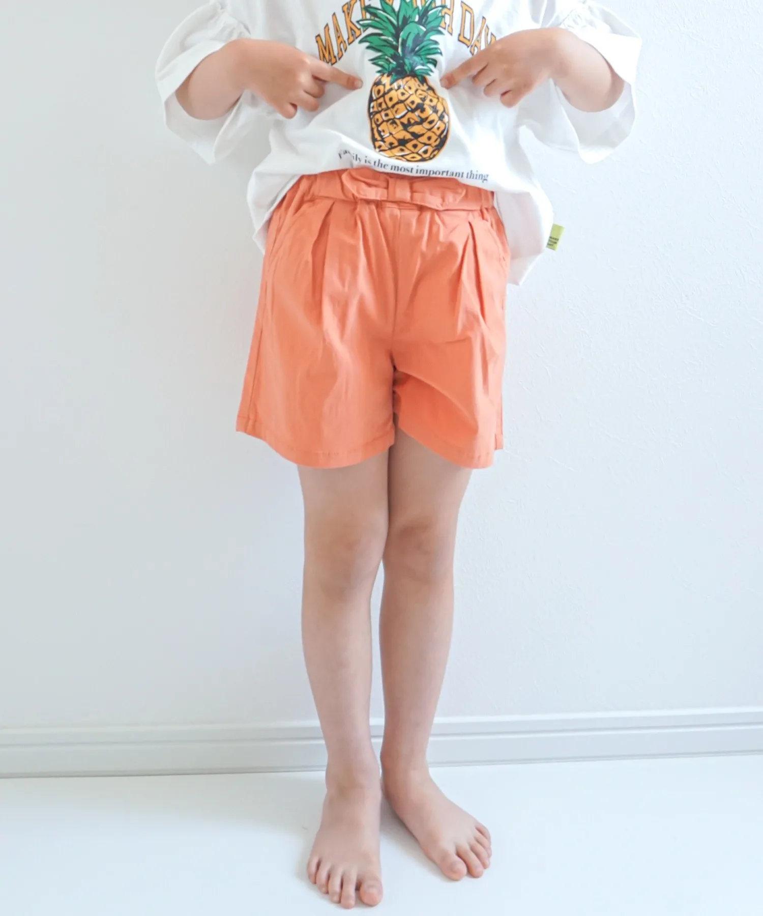 Детские шорты с поясом MAKE YOUR DAY оранжевые