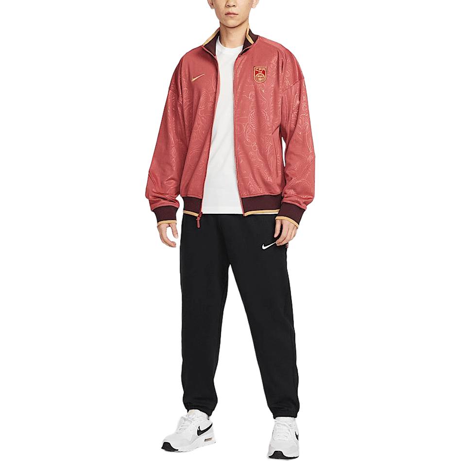 Nike Мужская куртка Dri Fit Academy SS25 Pro Anthem в цвете каньон рыжий апельсин/яркий бордовый красный/клубное золото, Canyon Rust Orange/Bright Burgundy Red/Club Gold — фото 4