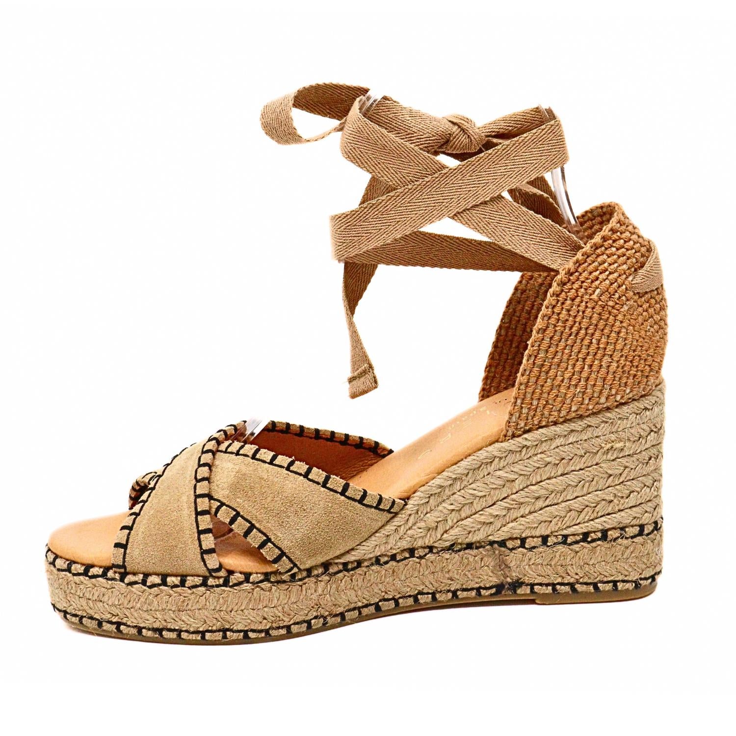 Женские босоножки Palma Wedge Sandals цвета Camel Ateliers — фото 4