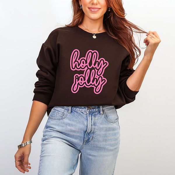 

Графический свитшот Holly jolly outline puff Simply Sage Market, Chocolate, Зеленый, Графический свитшот Holly jolly outline puff Simply Sage Market, Chocolate