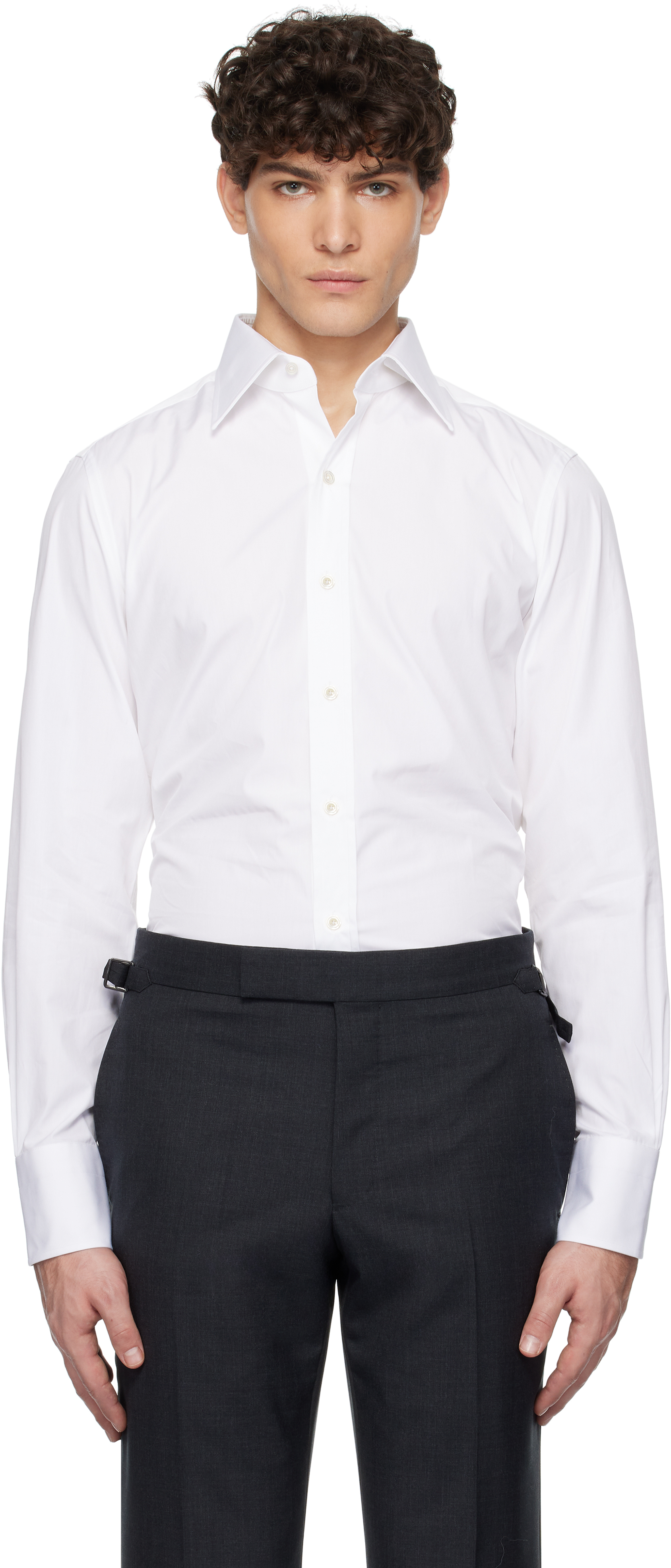 

Белая поплиновая рубашка Slim Fit TOM FORD