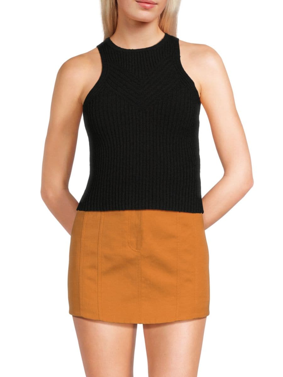 

Укороченный топ Lucy Ribbed A.L.C., черный