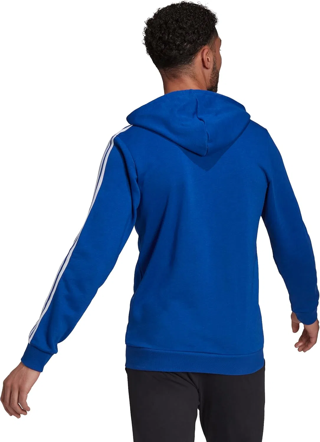 Толстовка adidas Essentials French Terry 3-stripes Full-zip, Team Royal Blue/White — фото 4