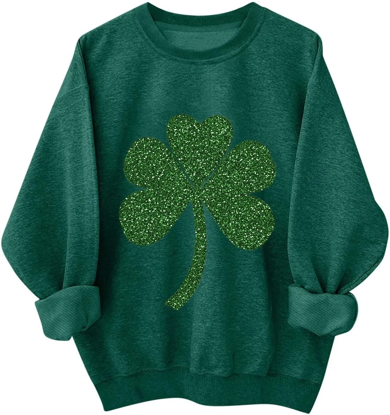 Свитшот St. Patrick's Day для женщин с длинным рукавом и принтом Shamrock — фото 4