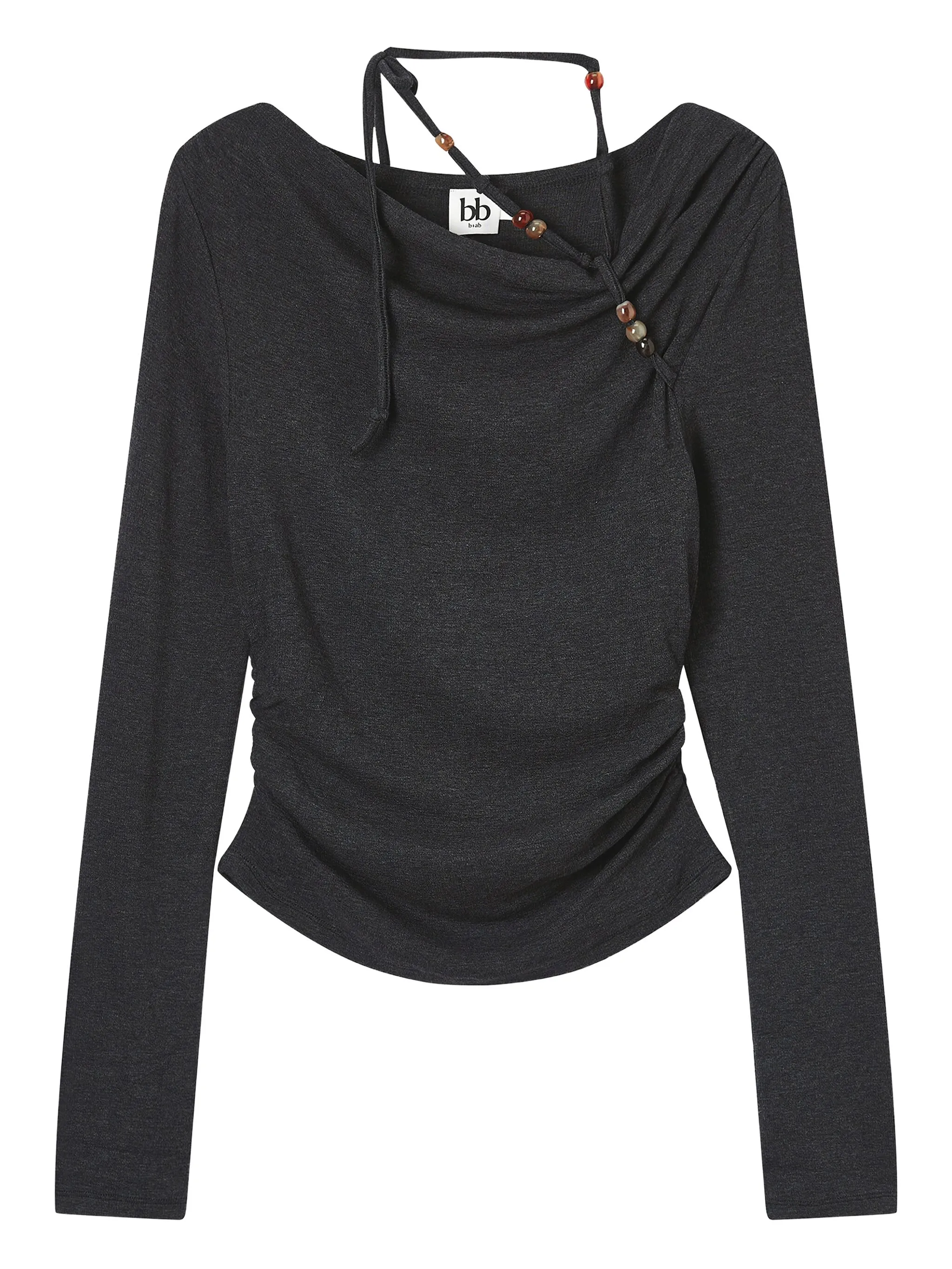 

Декорированный топ с драпировкой B+Ab, серый