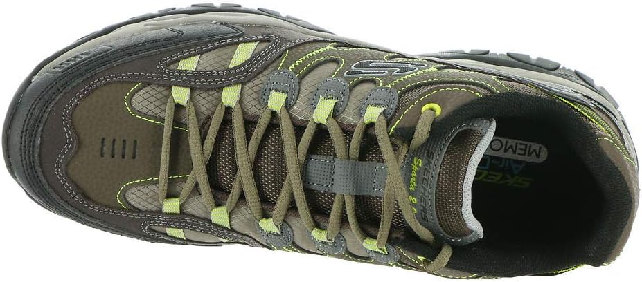Кроссовки Skechers Sparta 2.0 из кожи и сетки для мужчин с шнуровкой, черный/оливковый — фото 3