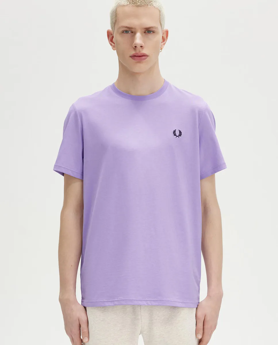 

Однотонная мужская футболка с коротким рукавом Fred Perry, цвет Lila