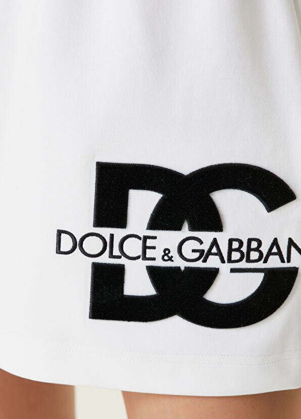 Мини-Юбка с вышитым логотипом Dolce&Gabbana, белый — фото 4