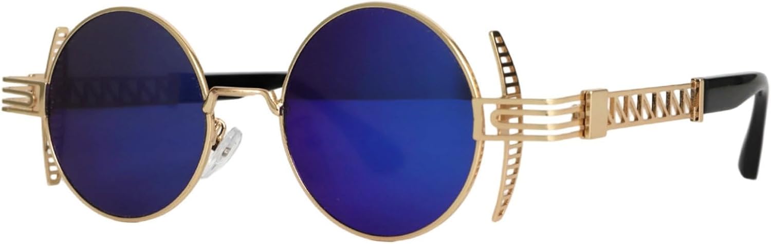 

Willochra Модные круглые солнцезащитные очки для женщин, классический винтажный панк, мужские черные солнцезащитные очки с защитой от УФ-излучения UV400, овальная оправа, C6