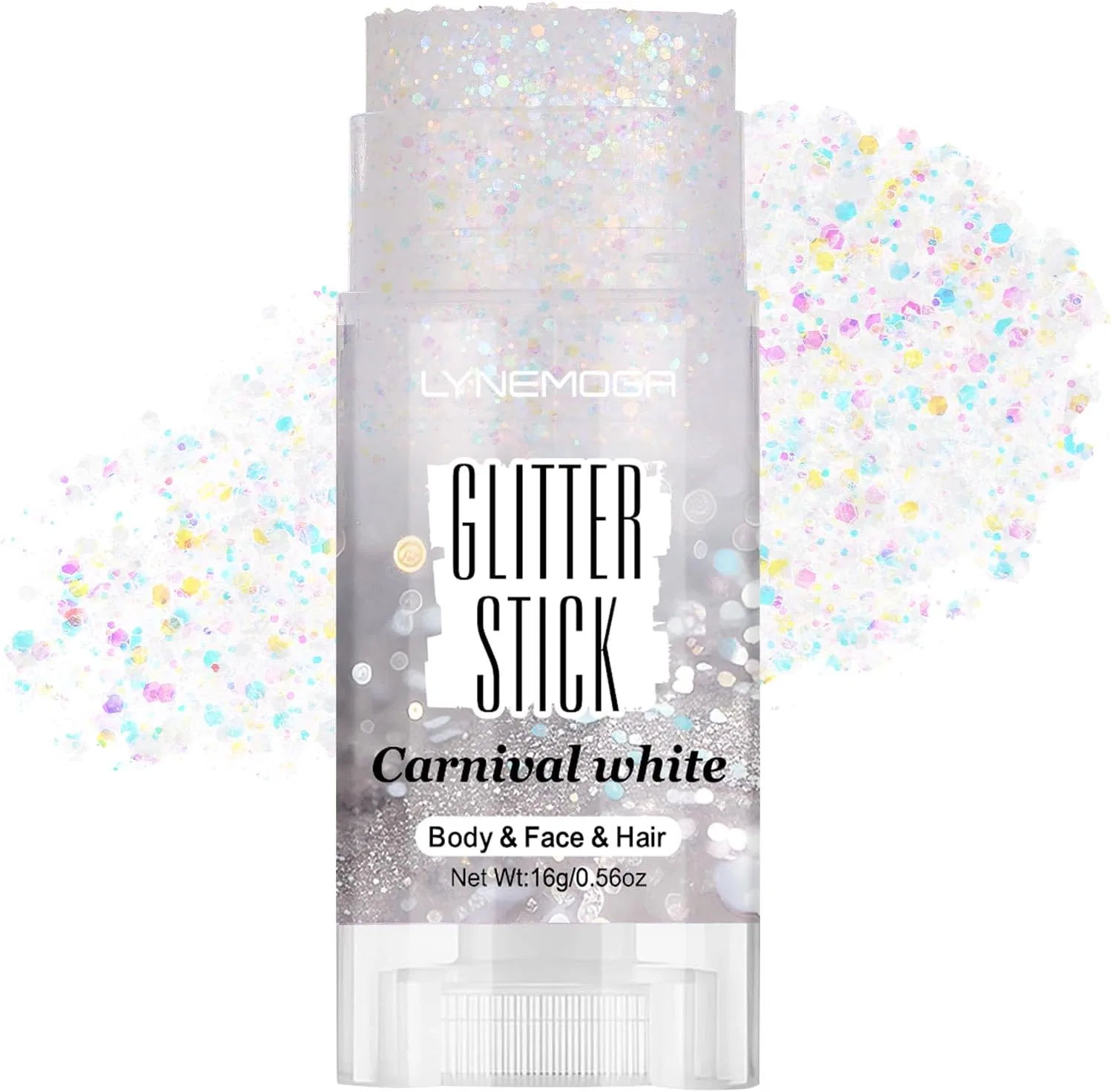Глиттер-стик для лица и тела Carnival White LYNEMOGA 28 г