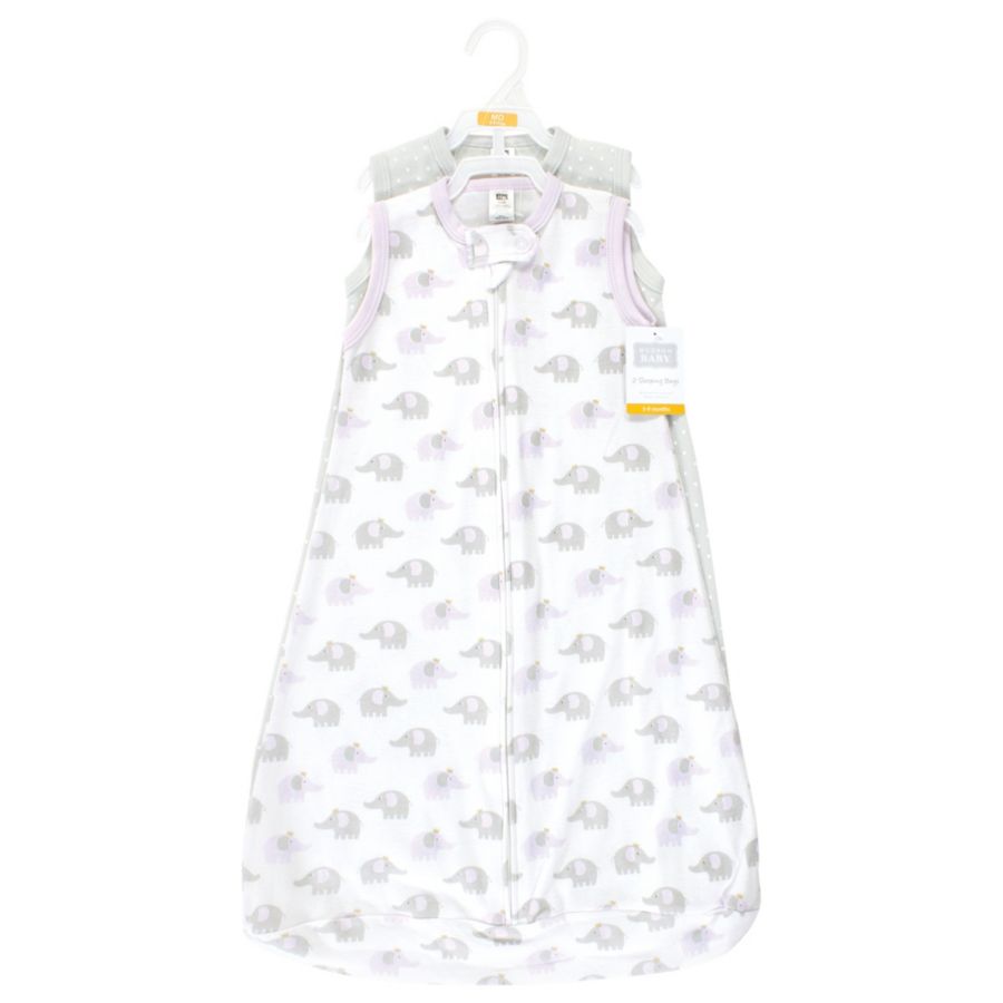 Хлопковая блузка с длинными рукавами - решение для сна Hudson Baby, Lilac elephants sleeveless — фото 4