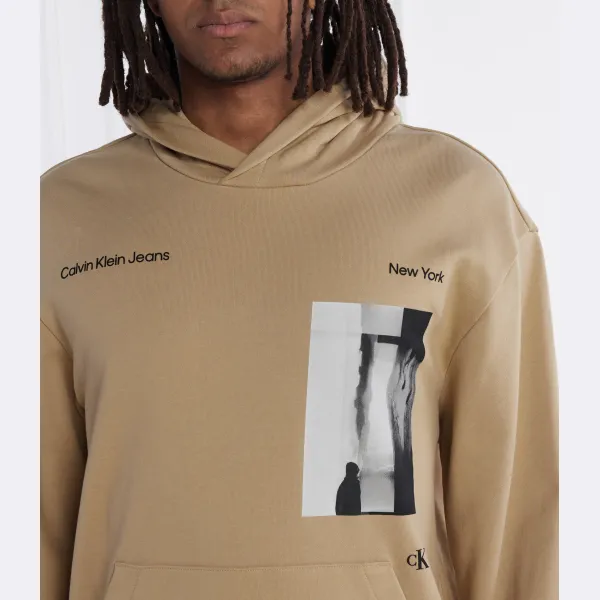 Толстовка Serenity с мультиграфическим рисунком Calvin Klein, бежевый — фото 3