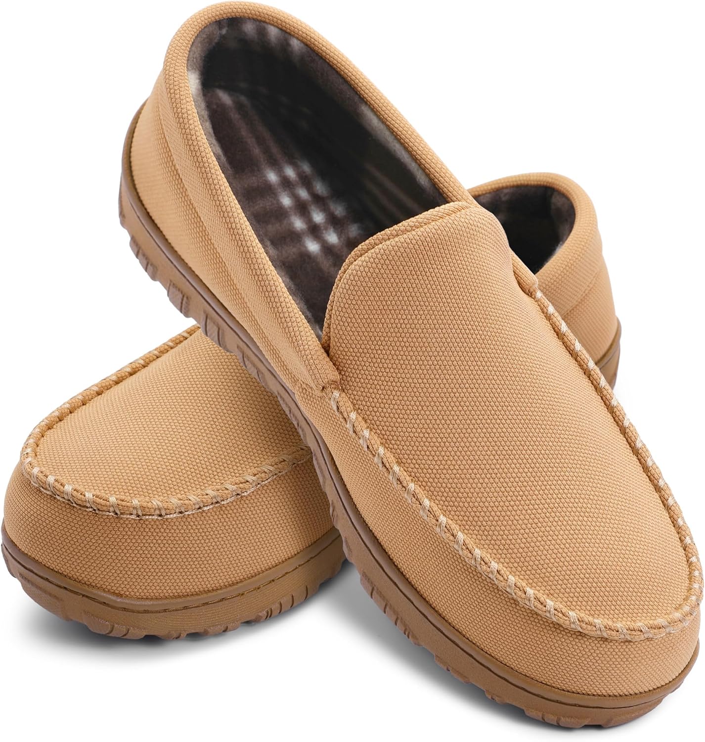 

Мужские тапочки Shoeslocker из микрозамши с амортизирующей стелькой и эффектом памяти, бежевый