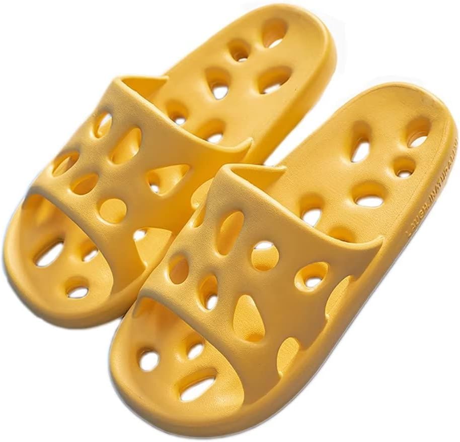 

Женские и мужские шлепанцы для душа QIPILON, быстрый сухой ужин, мягкие шлепанцы для душа, бассейна, спа, гостиничные тапочки для ванной, пляжные сандалии с дренажными отверстиями, желтый