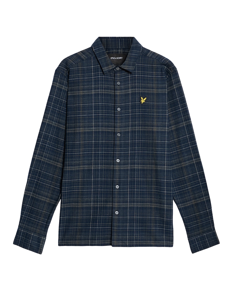 

Рубашка на пуговицах классического кроя Lyle & Scott, темно-синий