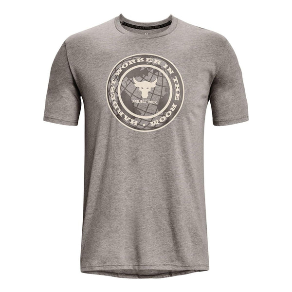 

Футболка project rock globe short sleeve t-shirt 'grey' Under Armour, серый