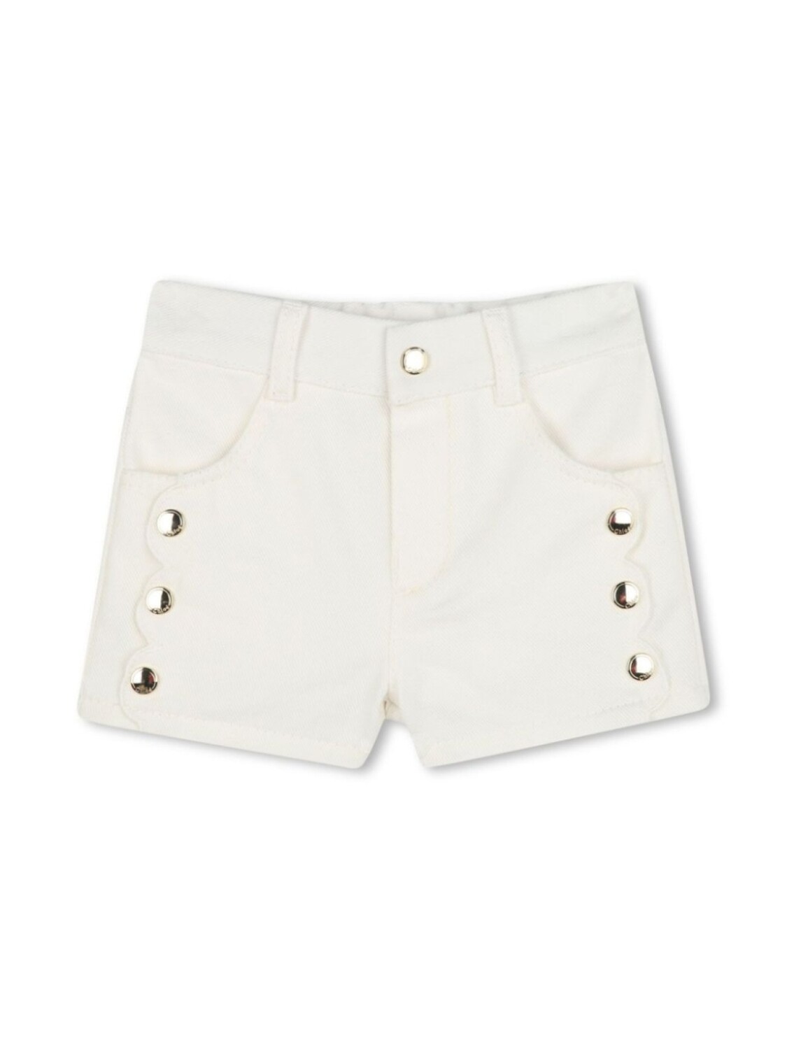 

Chloé Kids джинсовые шорты с фестонами, белый