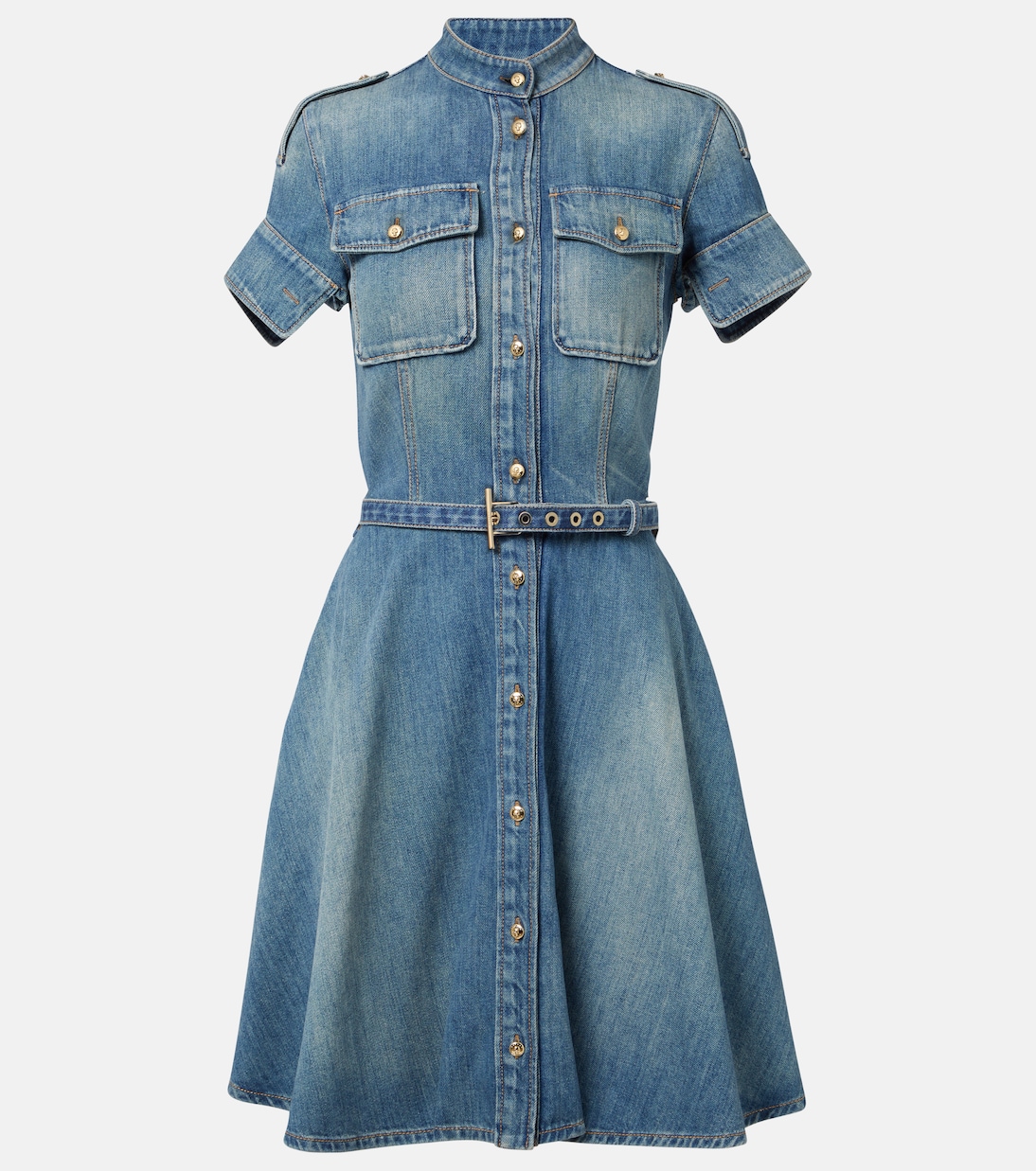 

Платье-рубашка из денима McQueen, Indigo Stonewashed