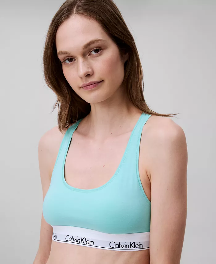

Calvin Klein Женский современный хлопковый бюстгальтер-бралетт F3785, зеленый
