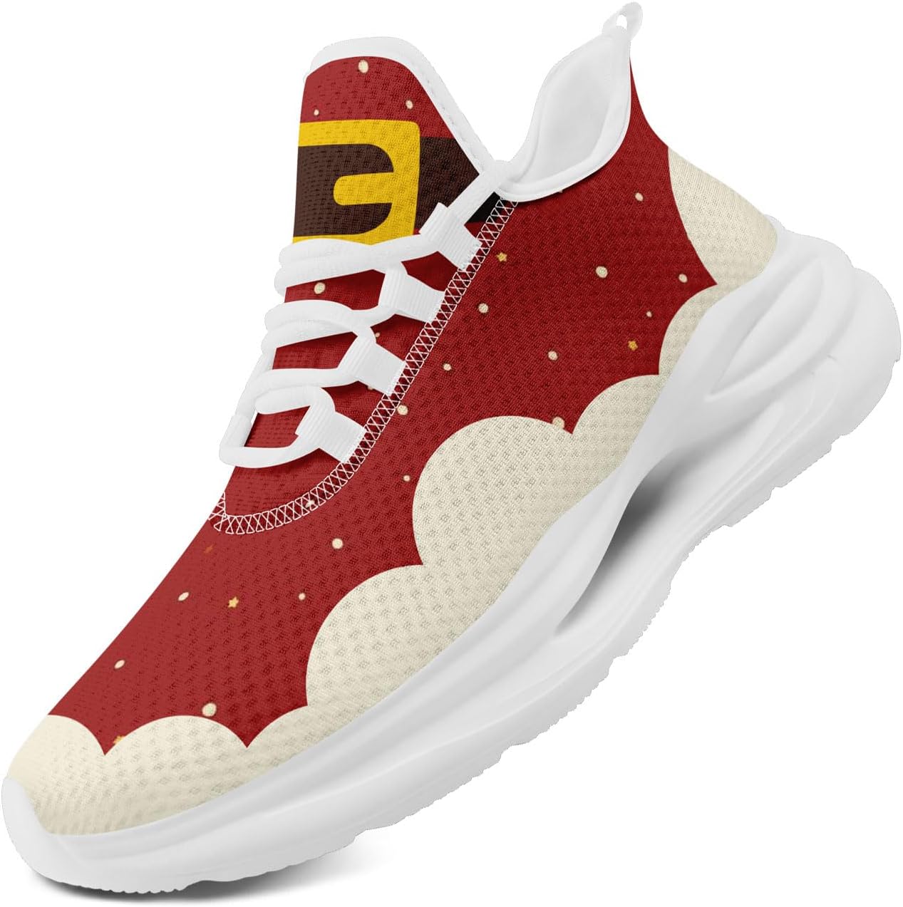 

Легкие кроссовки AWSOLE для бега на Рождество для мужчин и женщин с дышащей сеткой, спортивные и ходовые тренеры, белый/черный/красный/бежевый