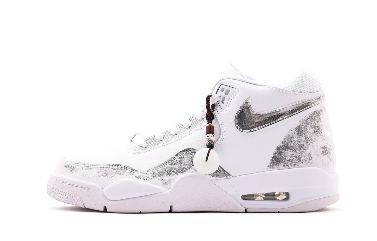 

Nike Кроссовки Flight Legacy из искусственной кожи High top Vintage Basketball Shoes Unisex бело-серые