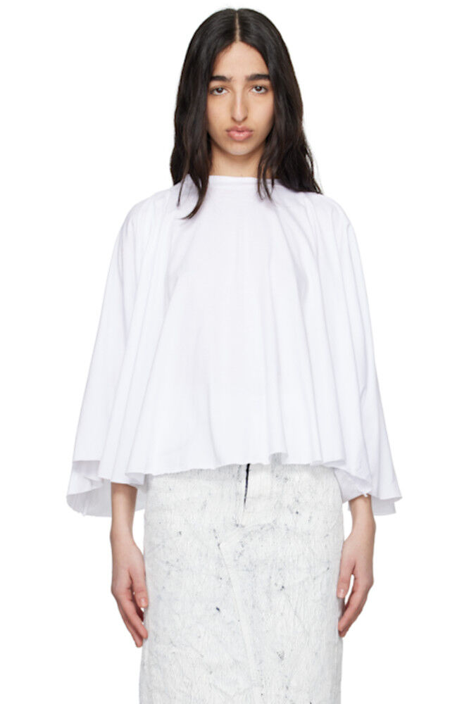 

Белая футболка с длинными рукавами из базового джерси MM6 Maison Margiela