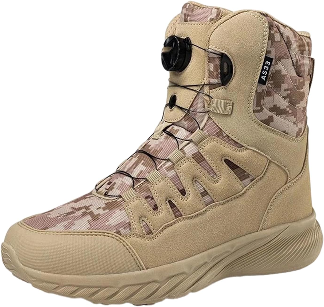 

Мужские походные ботинки Alloaone с вращающейся пряжкой, удобные для прогулок, тренировок, работы и безопасности, дышащие, Sand Color